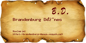 Brandenburg Dénes névjegykártya